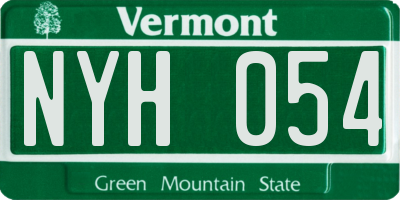 VT license plate NYH054