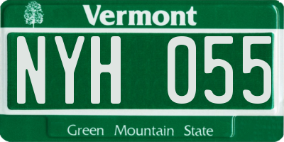VT license plate NYH055