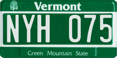 VT license plate NYH075