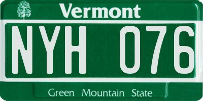 VT license plate NYH076