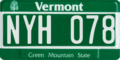 VT license plate NYH078