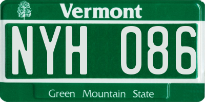 VT license plate NYH086