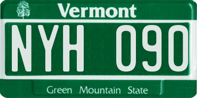 VT license plate NYH090