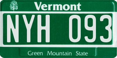VT license plate NYH093