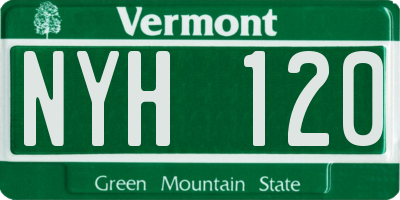 VT license plate NYH120