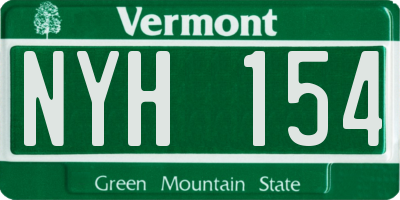 VT license plate NYH154