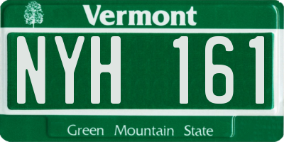 VT license plate NYH161