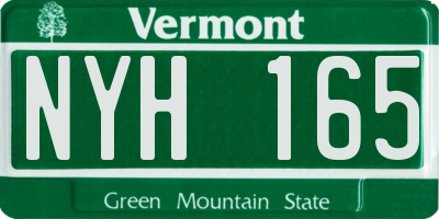VT license plate NYH165