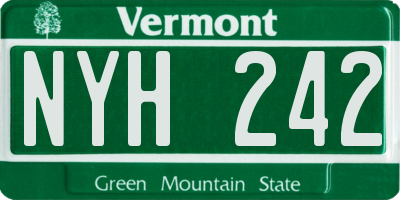 VT license plate NYH242