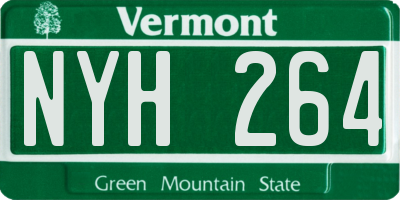 VT license plate NYH264
