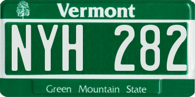 VT license plate NYH282
