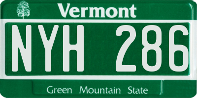 VT license plate NYH286