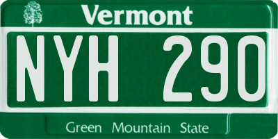 VT license plate NYH290