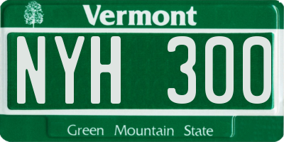 VT license plate NYH300