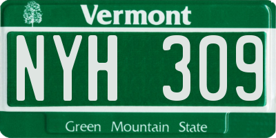 VT license plate NYH309