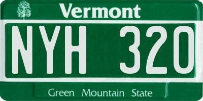VT license plate NYH320