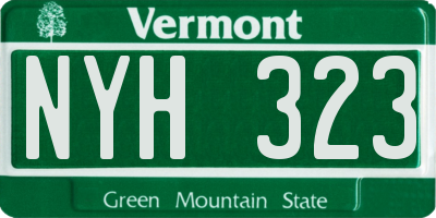 VT license plate NYH323