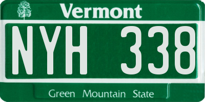 VT license plate NYH338