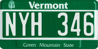 VT license plate NYH346