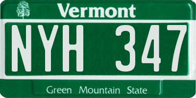 VT license plate NYH347