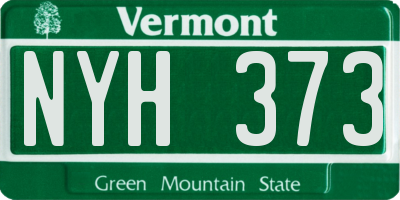 VT license plate NYH373