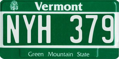 VT license plate NYH379
