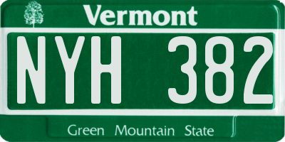 VT license plate NYH382