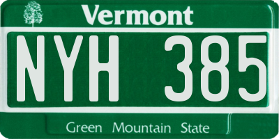 VT license plate NYH385