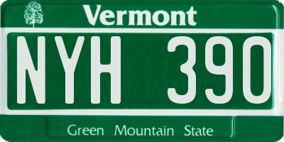 VT license plate NYH390
