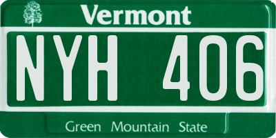 VT license plate NYH406