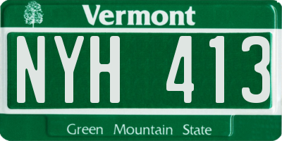 VT license plate NYH413