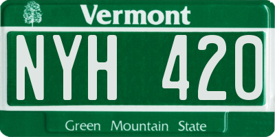 VT license plate NYH420