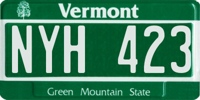 VT license plate NYH423