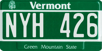VT license plate NYH426