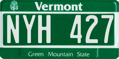 VT license plate NYH427