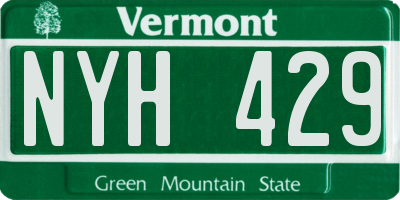 VT license plate NYH429