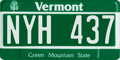 VT license plate NYH437