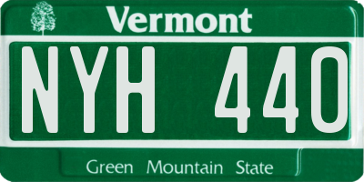 VT license plate NYH440