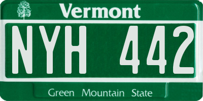 VT license plate NYH442