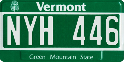 VT license plate NYH446