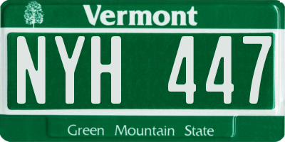 VT license plate NYH447