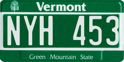 VT license plate NYH453