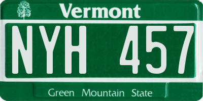 VT license plate NYH457