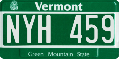VT license plate NYH459