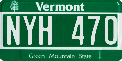 VT license plate NYH470