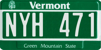 VT license plate NYH471