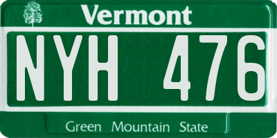 VT license plate NYH476
