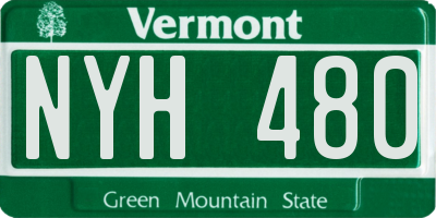 VT license plate NYH480