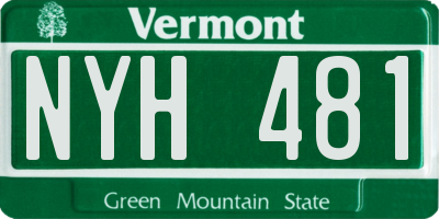 VT license plate NYH481