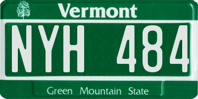 VT license plate NYH484